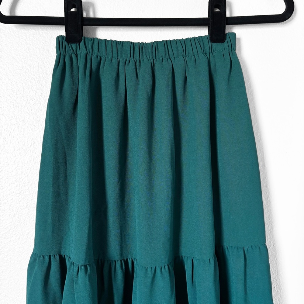Women’s Tiered Maxi Skirt in Deep Green - Picture 10 of 13